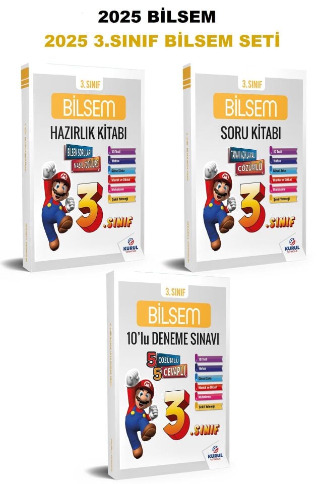 3. Sınıf Bilsem Hazırlık Seti Konu Soru Deneme 3'lü Set - Kurul Yayıncılık