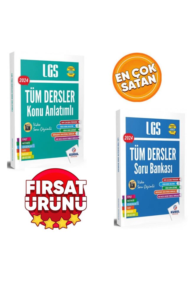 Kurul 2024 8. Sınıf LGS Tüm Dersler Tek Kitap Konu Anlatımlı Soru Bankası Seti(2Kitap)