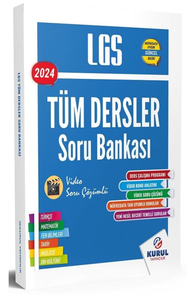 Kurul 2024 8. Sınıf LGS Tüm Dersler Soru Bankası Video Çözümlü Kurul Yayıncılık