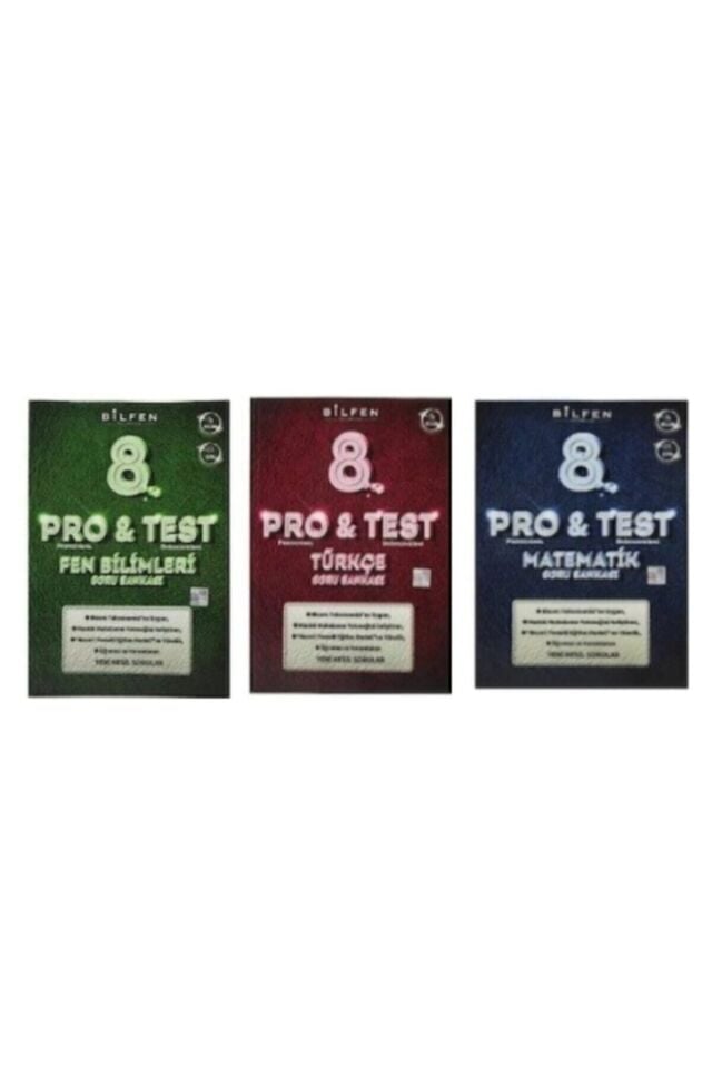 Bilfen Pro Test 8. Sınıf Matematik - Fen -türkçe Soru Bankası Set (2021 Yeni Müfredat)