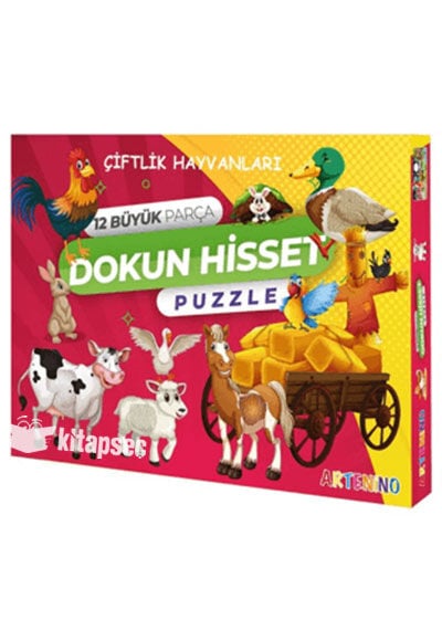 Çiftlik Hayvanları - 12 Büyük Parça - Dokun Hisset -Puzzle - Artenino Yayıncılık