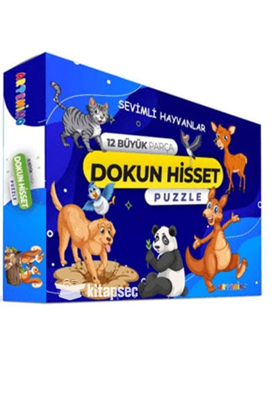 Sevimli Hayvanları - 12 Büyük Parça - Dokun Hisset - Puzzle - Artenino Yayıncılık