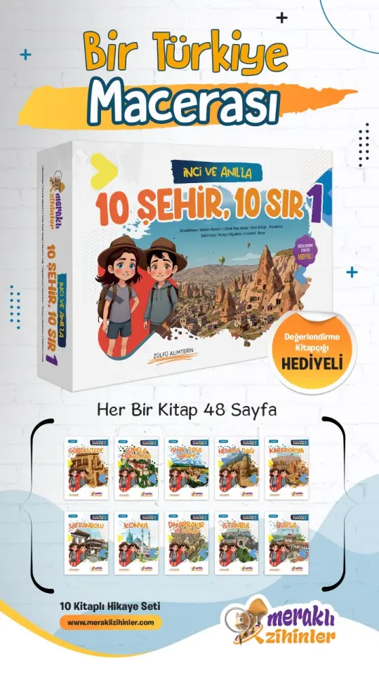 İNCİ VE ANIL'LA 10 ŞEHİR,10 SIR-1 (10-KİTAP) - MERAKLI ZİHİNLER