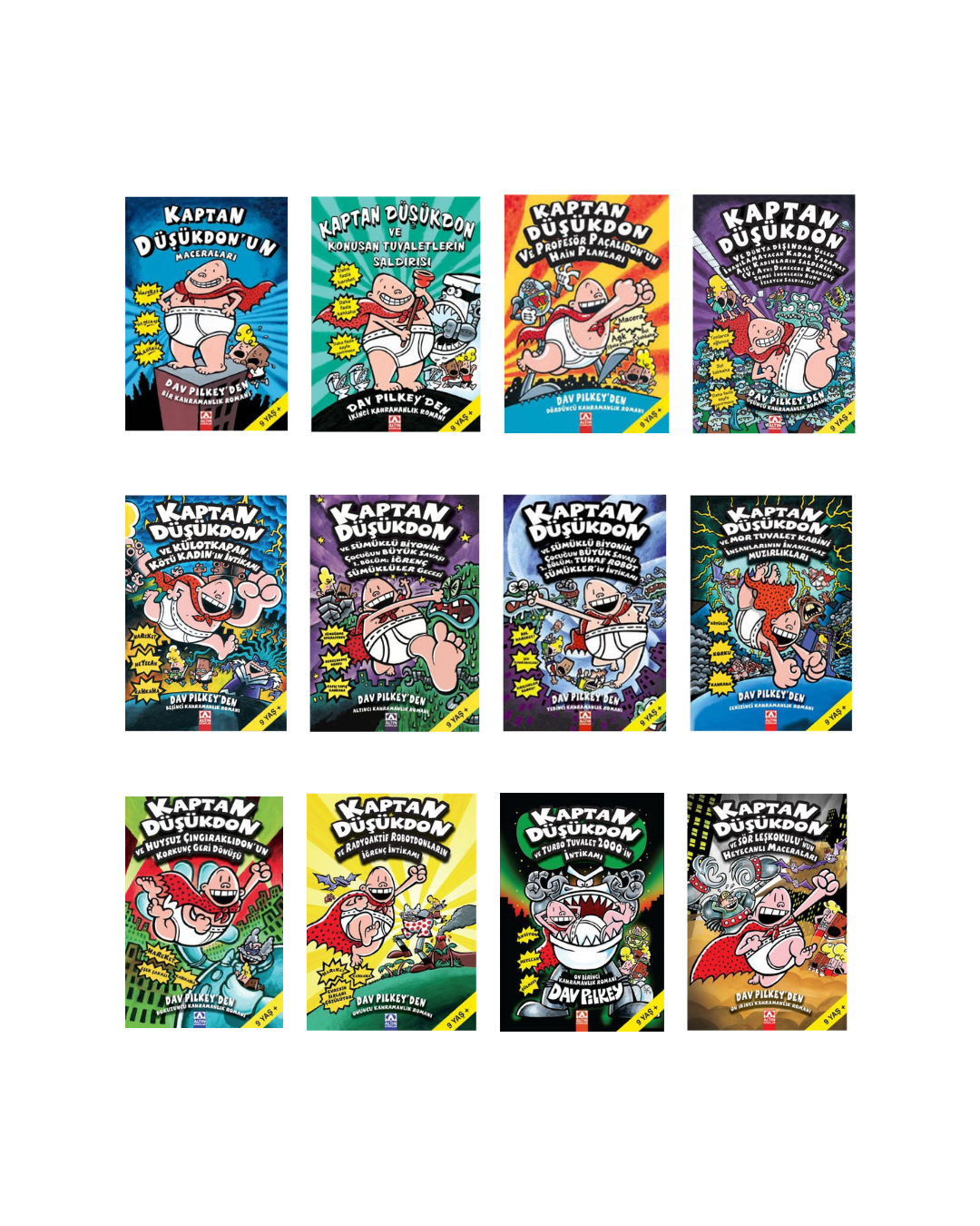 Kaptan Düşükdon Tam Set 12 Kitap - Dav Pilkey - Altın Kitaplar