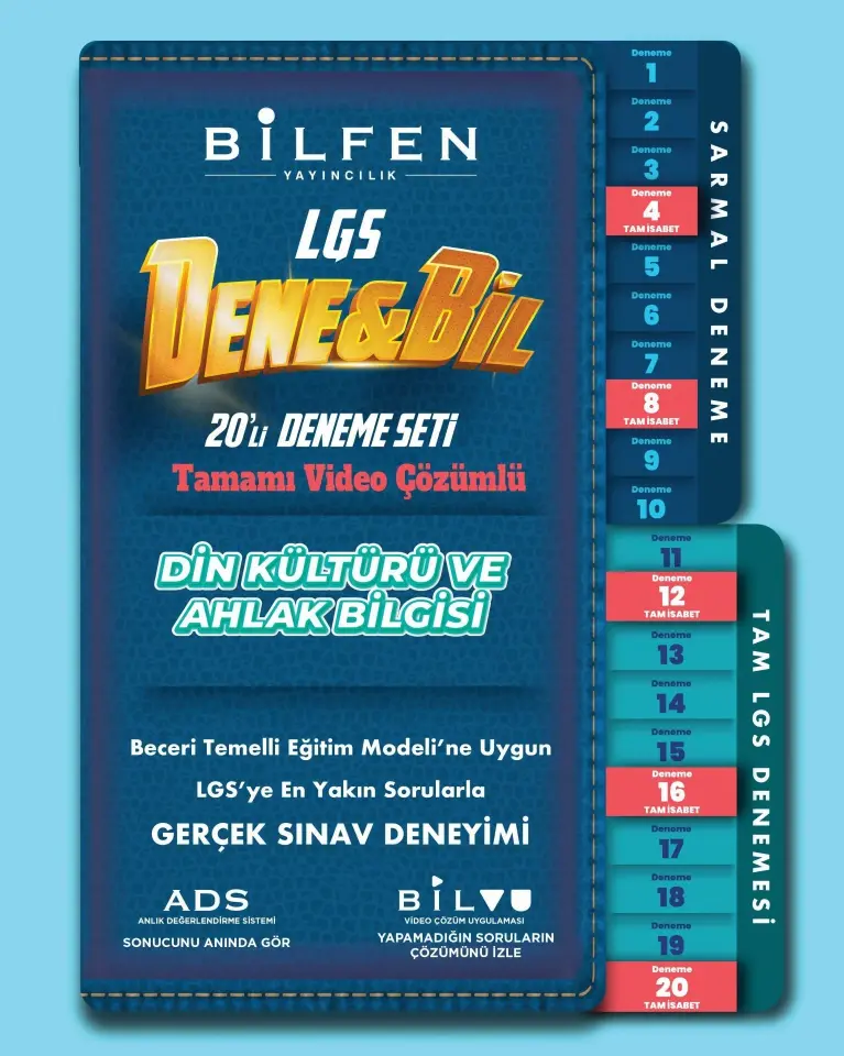 8. Sınıf Dene & Bil Din Kültürü ve Ahlak Bilgisi 20'li Deneme - Bilfen Yayıncılık