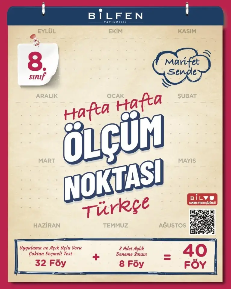 8. Sınıf Türkçe Hafta Hafta Ölçüm Noktası - Bilfen Yayıncılık