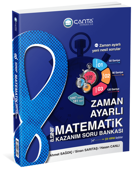8. Sınıf Matematik Zaman Ayarlı Kazanım Soru Bankası - Çanta Yayıncılık