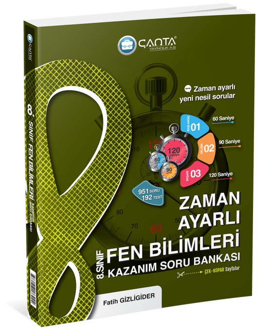 8. Sınıf Fen Bilimleri Zaman Ayarlı Kazanım Soru Bankası - Çanta Yayıncılık