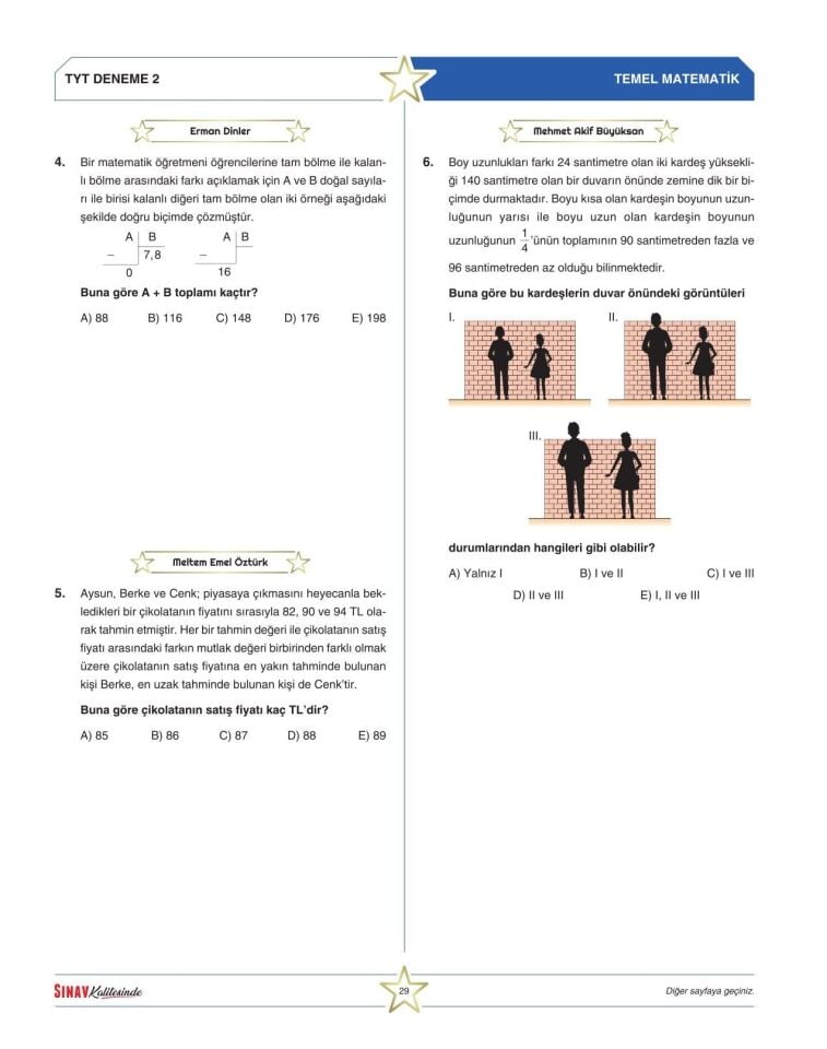 250 Yazardan Sınav Kalitesinde TYT 5 Deneme: Çıkması Muhtemel 600 Soru